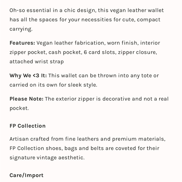 NWT Free People Distressed Vegan Wallet - Picture 3 of 7